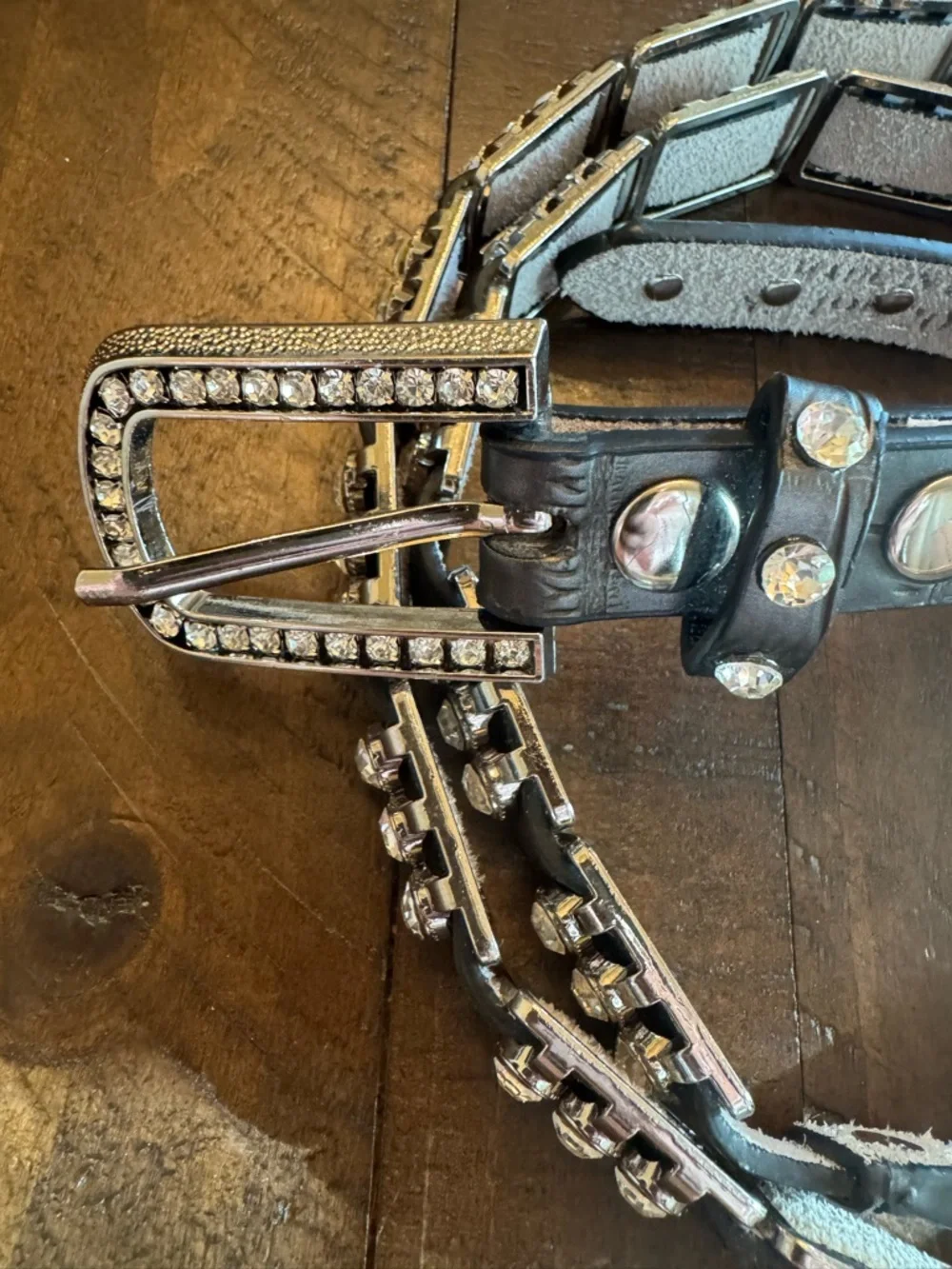 Nocona Rhinestone Studded Bling Western‎ Belt XL Genuine Leather Statement